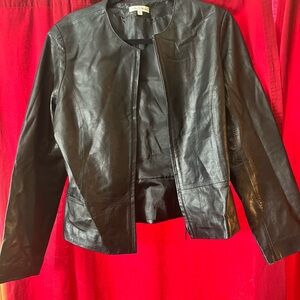 Elegant Women's Black Leather Jacket